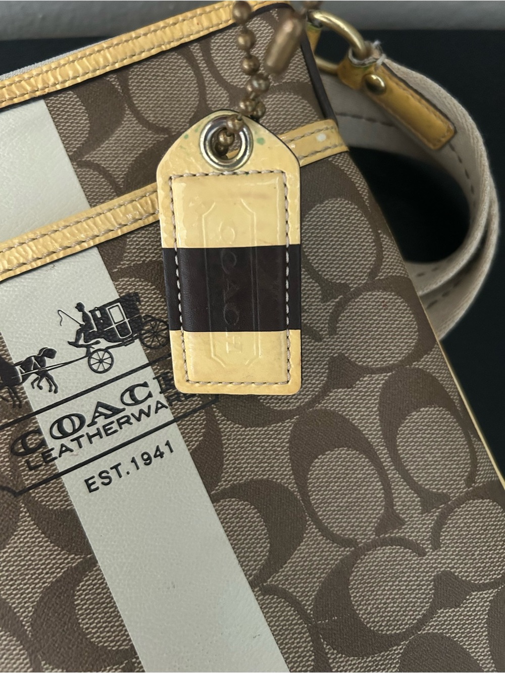 Coach Cream Plaid Interior Crossbody - Picture 5 of 13